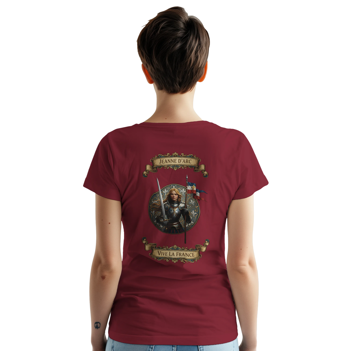 T-shirt Femme Jeanne d'Arc - Symbole Iconique en Coton Premium