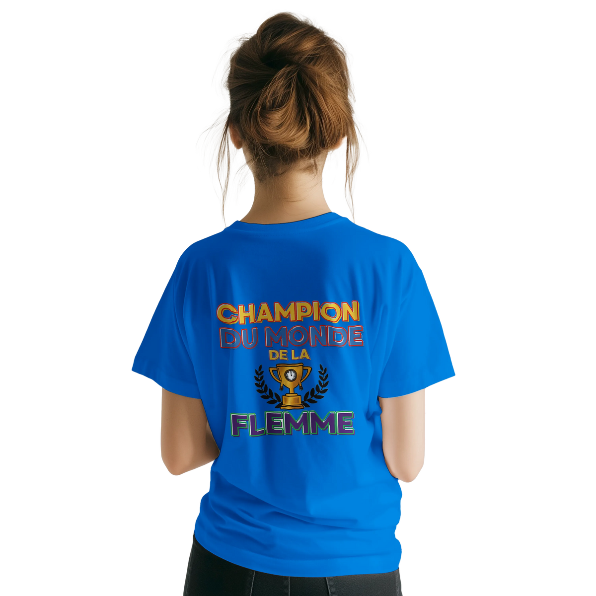 T-Shirt Homme - Champion du Monde de la Flemme - Confort Premium