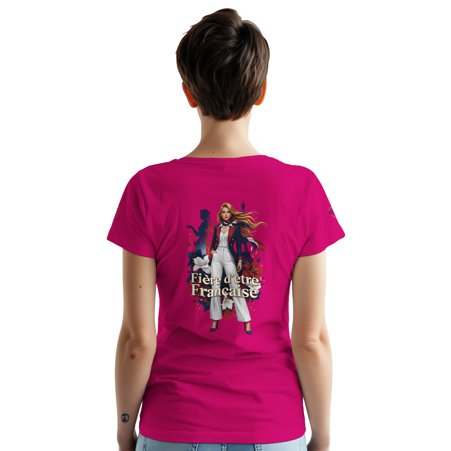 T-Shirt Femme Fière d'Être Française – Coton Premium