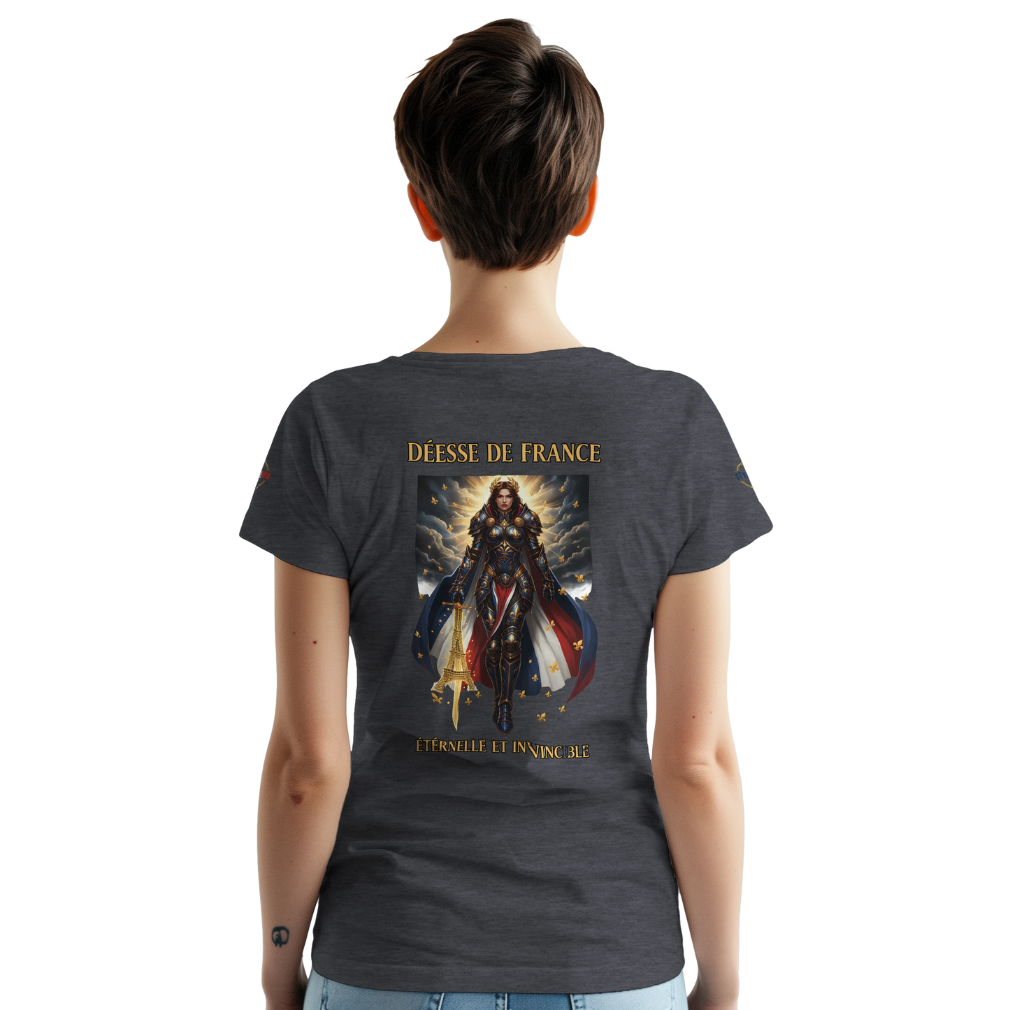 T-shirt Femme Déesse de France - Coton Épais à Coupe Classique
