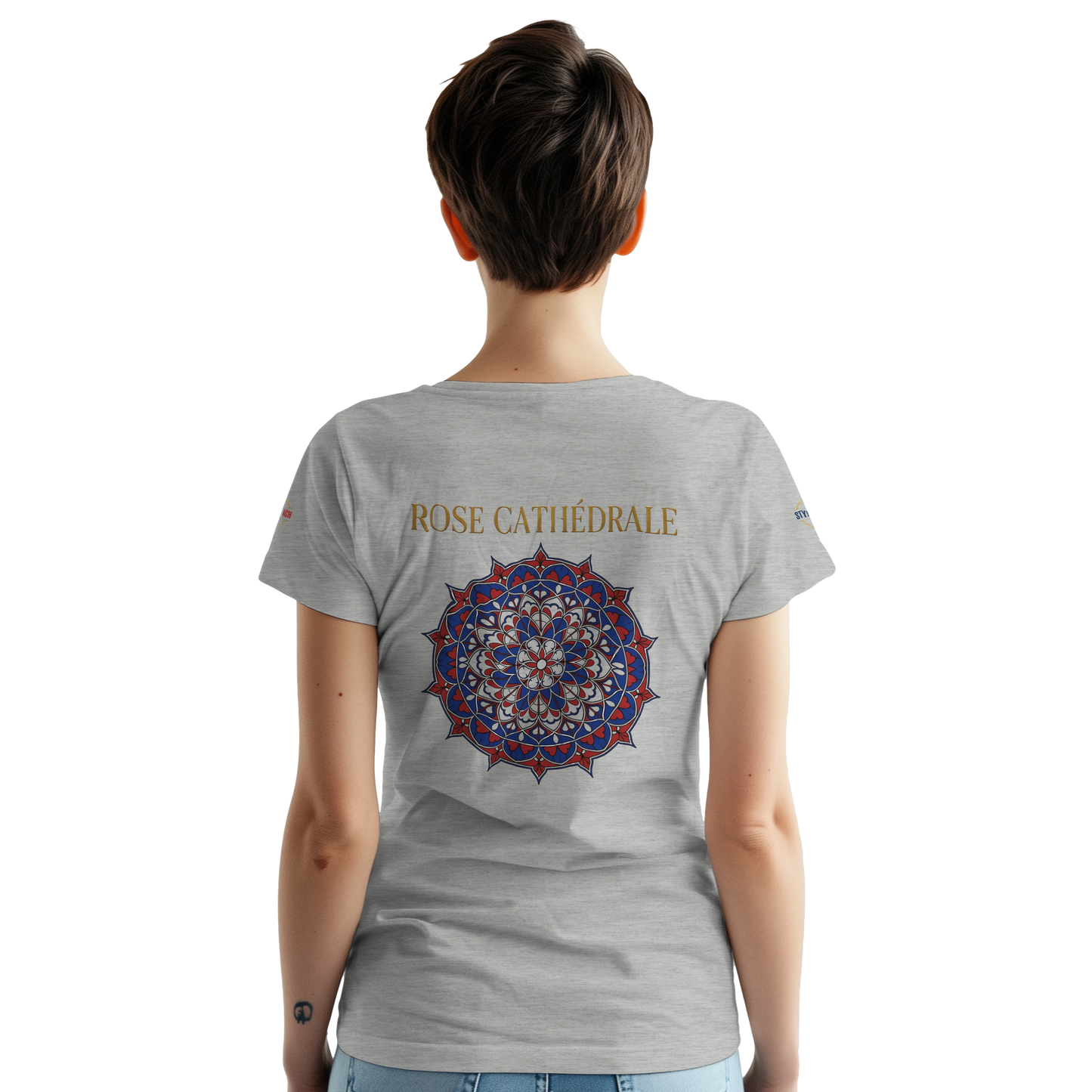 T-shirt Femme Rose Cathédrale – Coton Épais à Coupe Classique