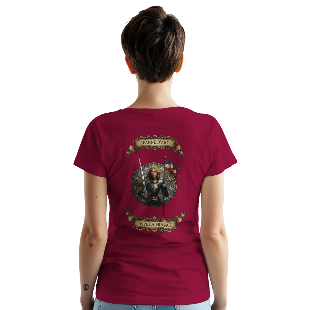 T-shirt Femme Jeanne d'Arc - Symbole Iconique en Coton Premium