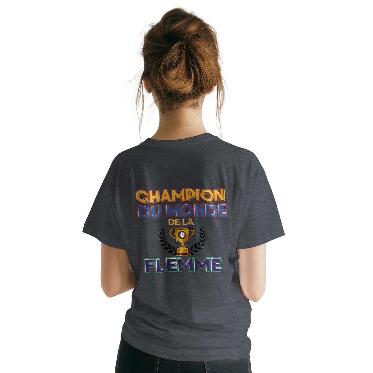 T-Shirt Homme - Champion du Monde de la Flemme - Confort Premium