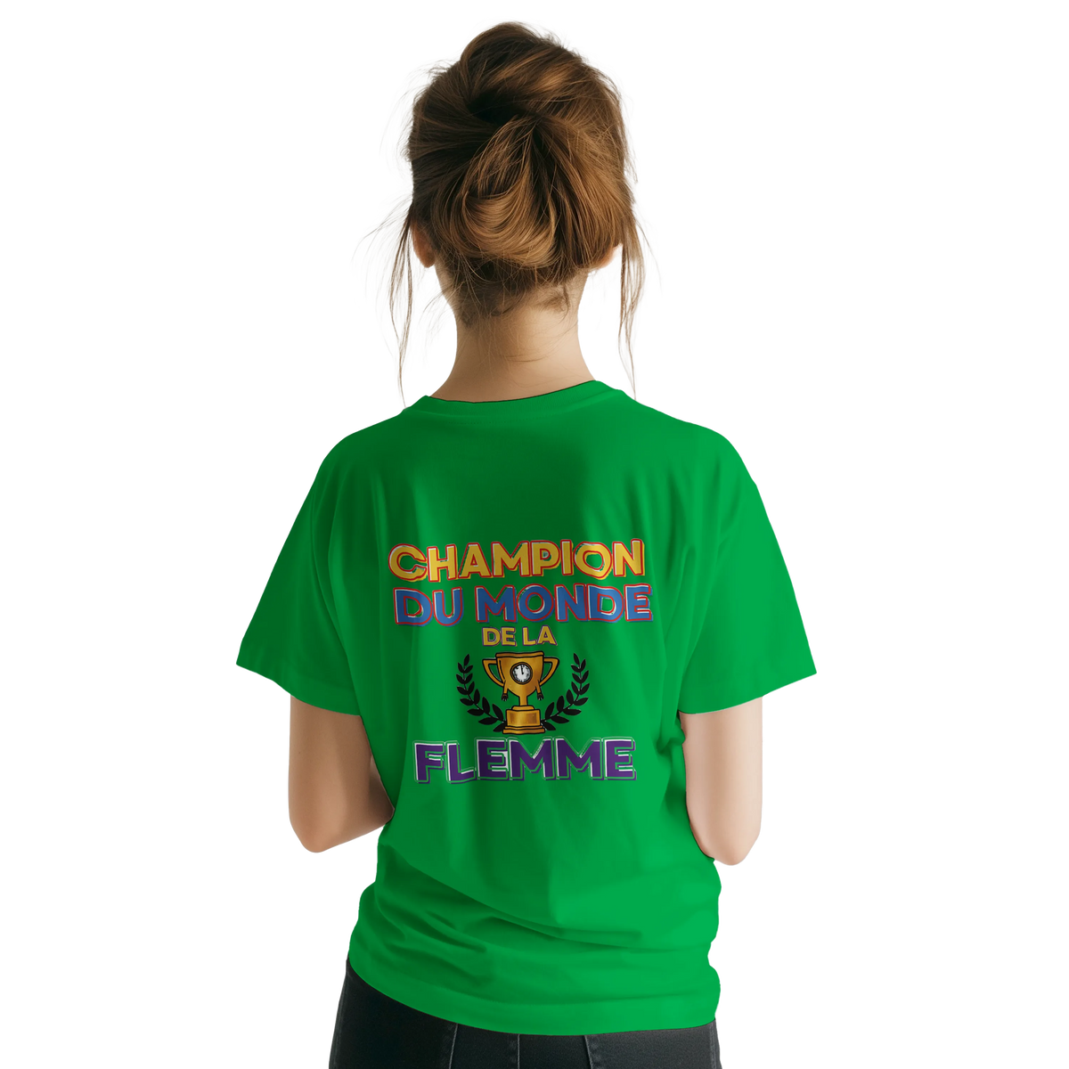 T-Shirt Homme - Champion du Monde de la Flemme - Confort Premium