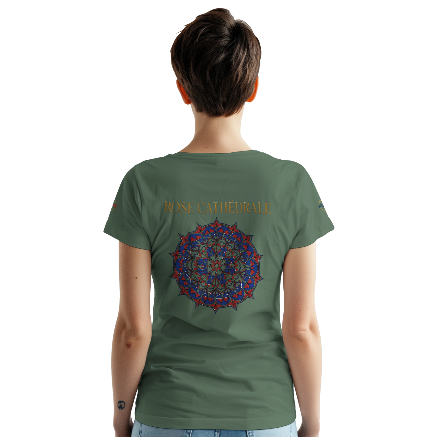 T-shirt Femme Rose Cathédrale – Coton Épais à Coupe Classique