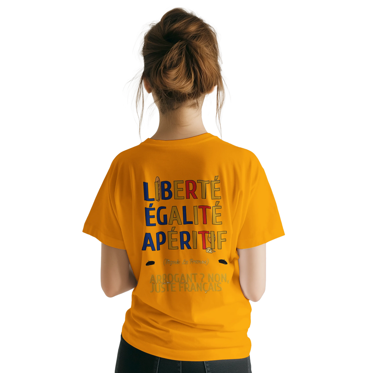 T-Shirt Unisexe Liberté Égalité Apéritif - T-Shirt Humoristique en Coton Premium