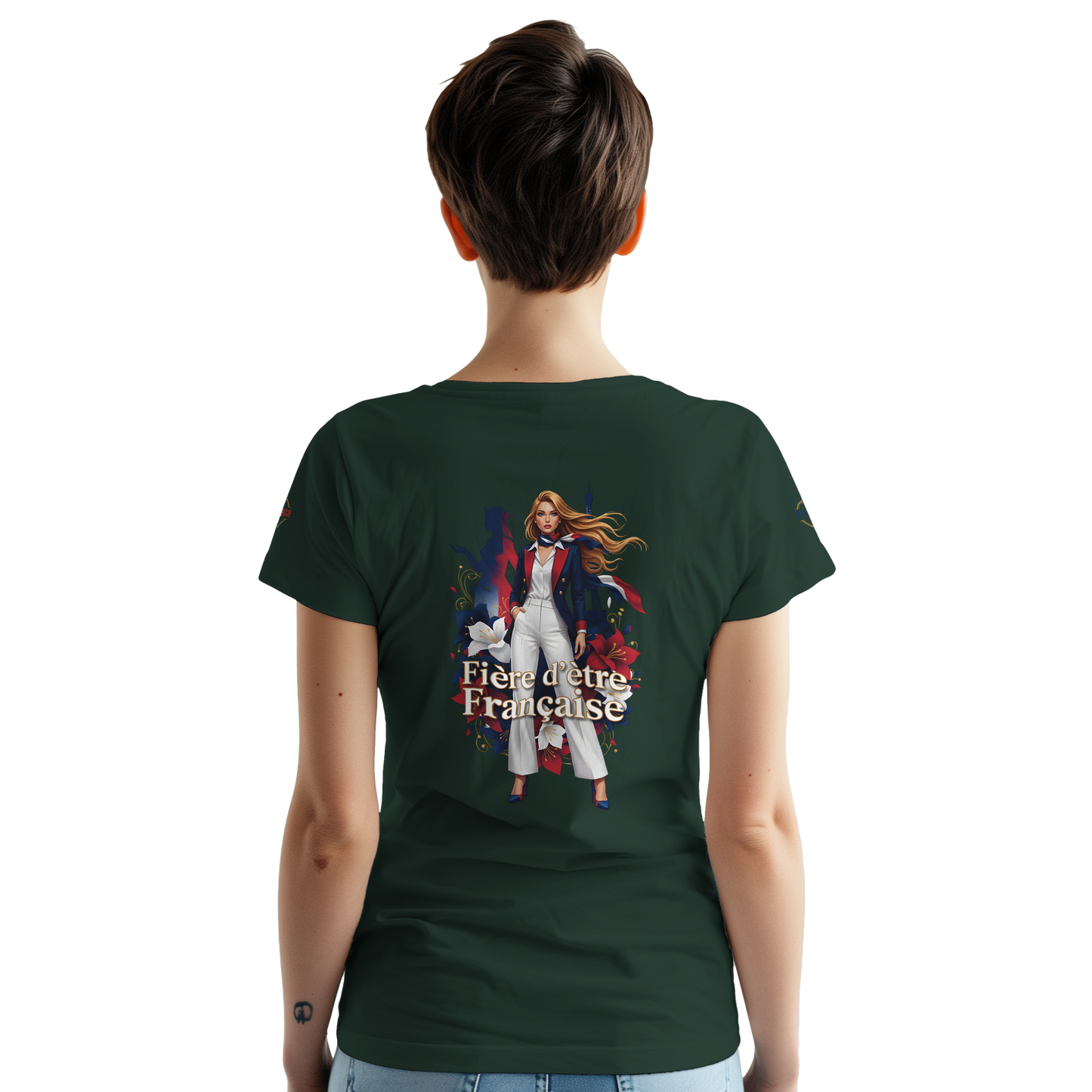 T-Shirt Femme Fière d'Être Française – Coton Premium