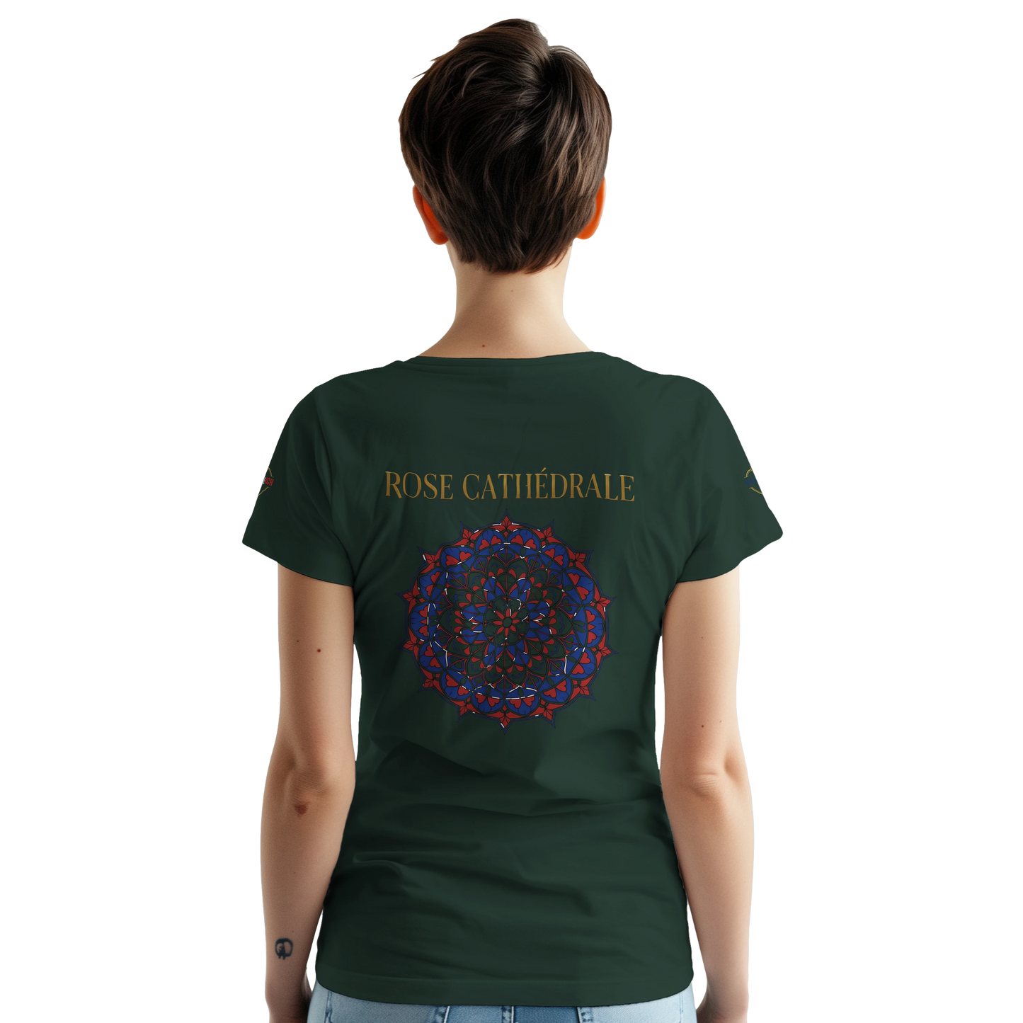 T-shirt Femme Rose Cathédrale – Coton Épais à Coupe Classique