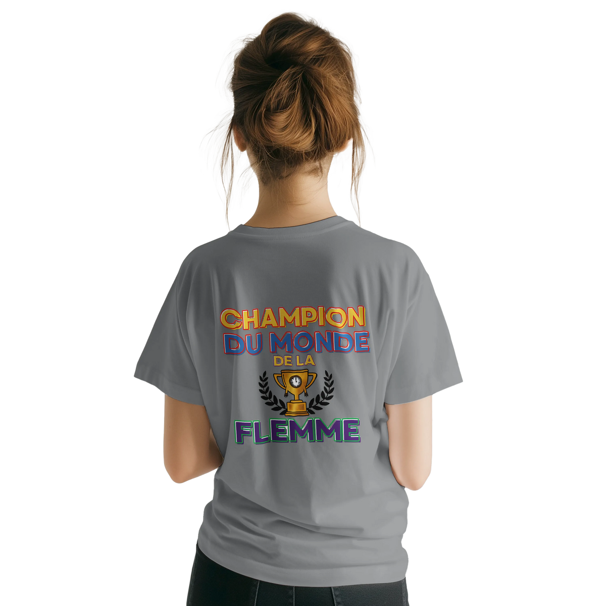 T-Shirt Homme - Champion du Monde de la Flemme - Confort Premium