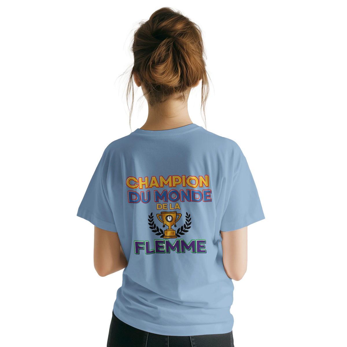 T-Shirt Homme - Champion du Monde de la Flemme - Confort Premium