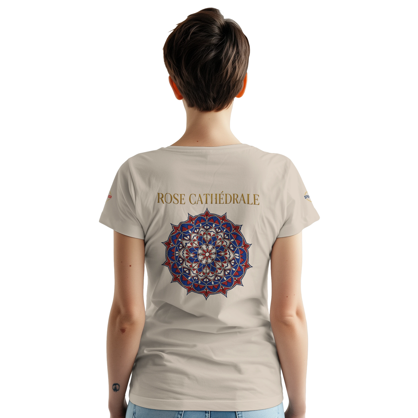 T-shirt Femme Rose Cathédrale – Coton Épais à Coupe Classique