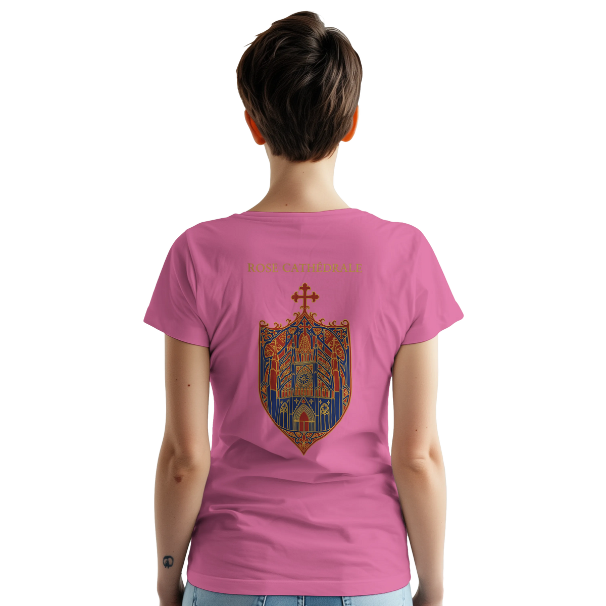 T-Shirt Femme Rose Cathédrale | Gildan 5000 Coton Épais
