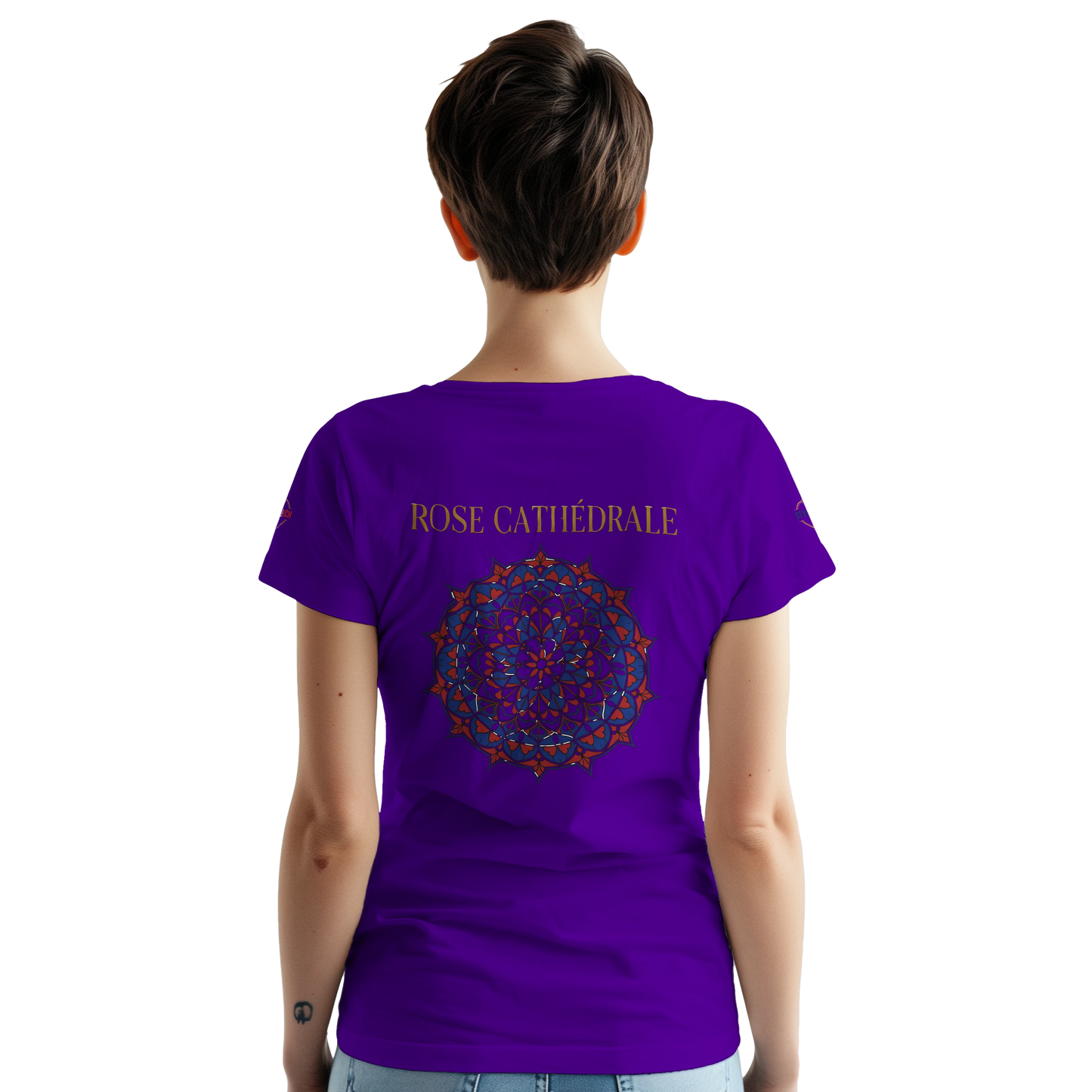 T-shirt Femme Rose Cathédrale – Coton Épais à Coupe Classique