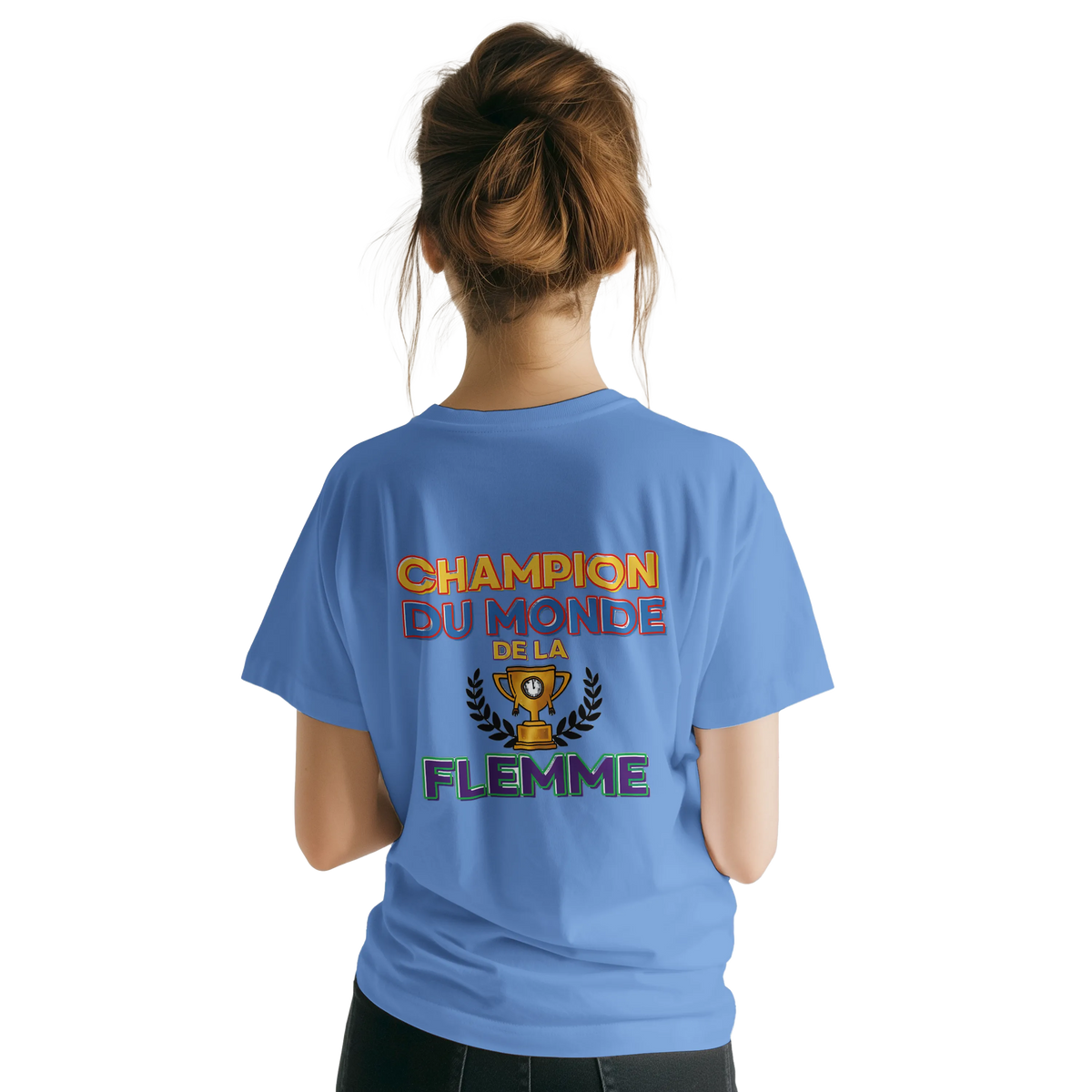 T-Shirt Homme - Champion du Monde de la Flemme - Confort Premium