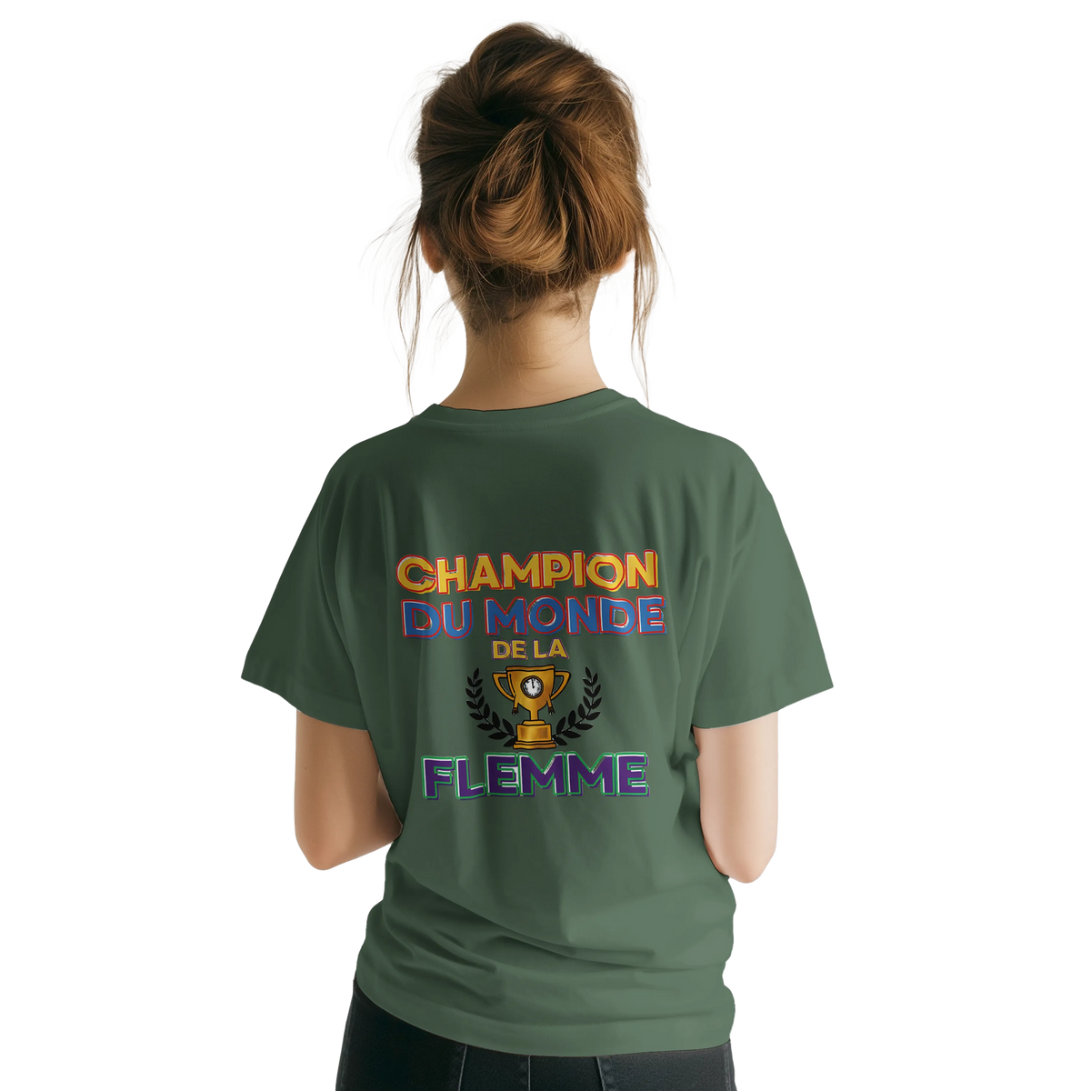T-Shirt Homme - Champion du Monde de la Flemme - Confort Premium