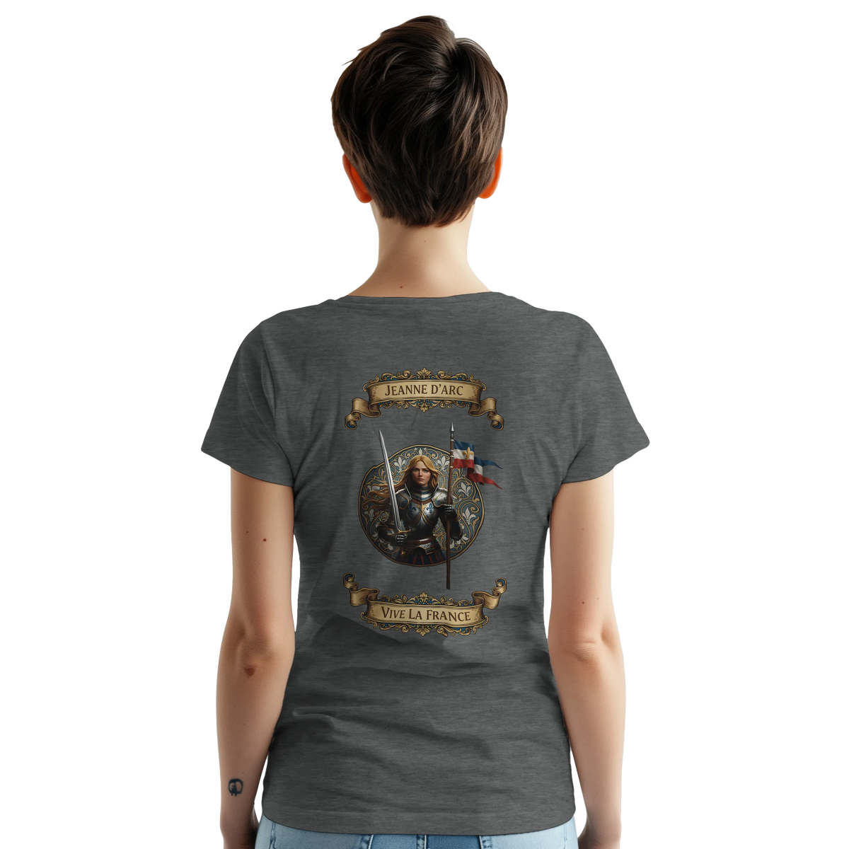 T-shirt Femme Jeanne d'Arc - Symbole Iconique en Coton Premium