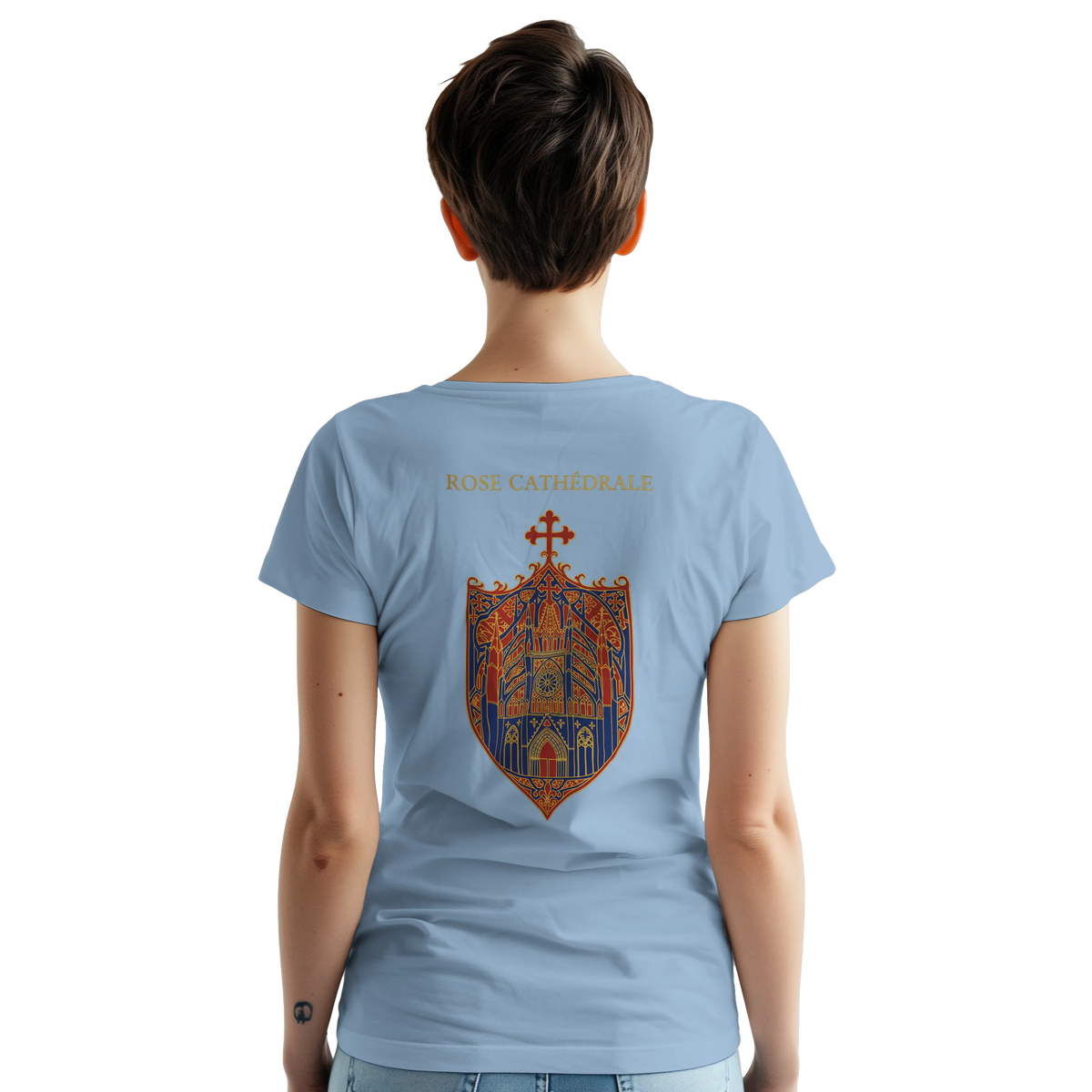 T-Shirt Femme Rose Cathédrale | Gildan 5000 Coton Épais