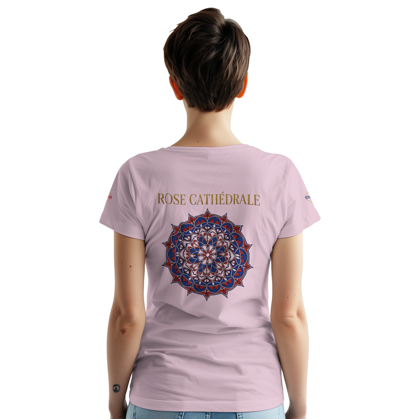 T-shirt Femme Rose Cathédrale – Coton Épais à Coupe Classique