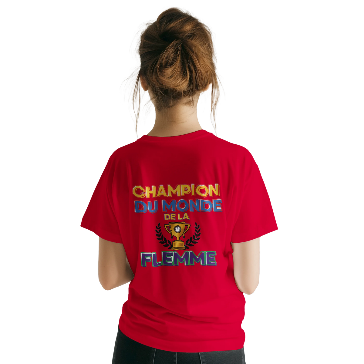T-Shirt Homme - Champion du Monde de la Flemme - Confort Premium