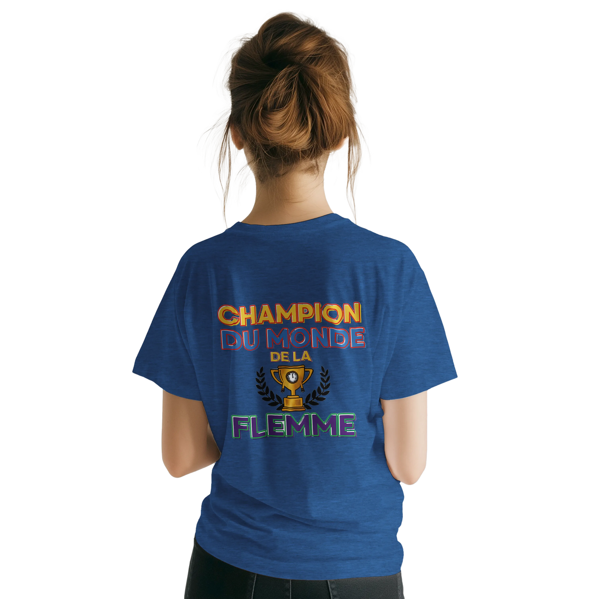 T-Shirt Homme - Champion du Monde de la Flemme - Confort Premium