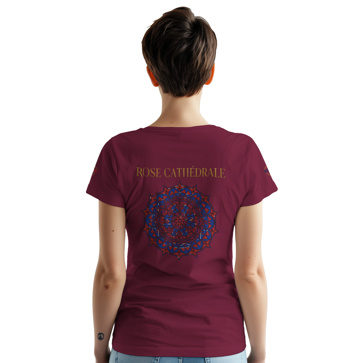 T-shirt Femme Rose Cathédrale – Coton Épais à Coupe Classique