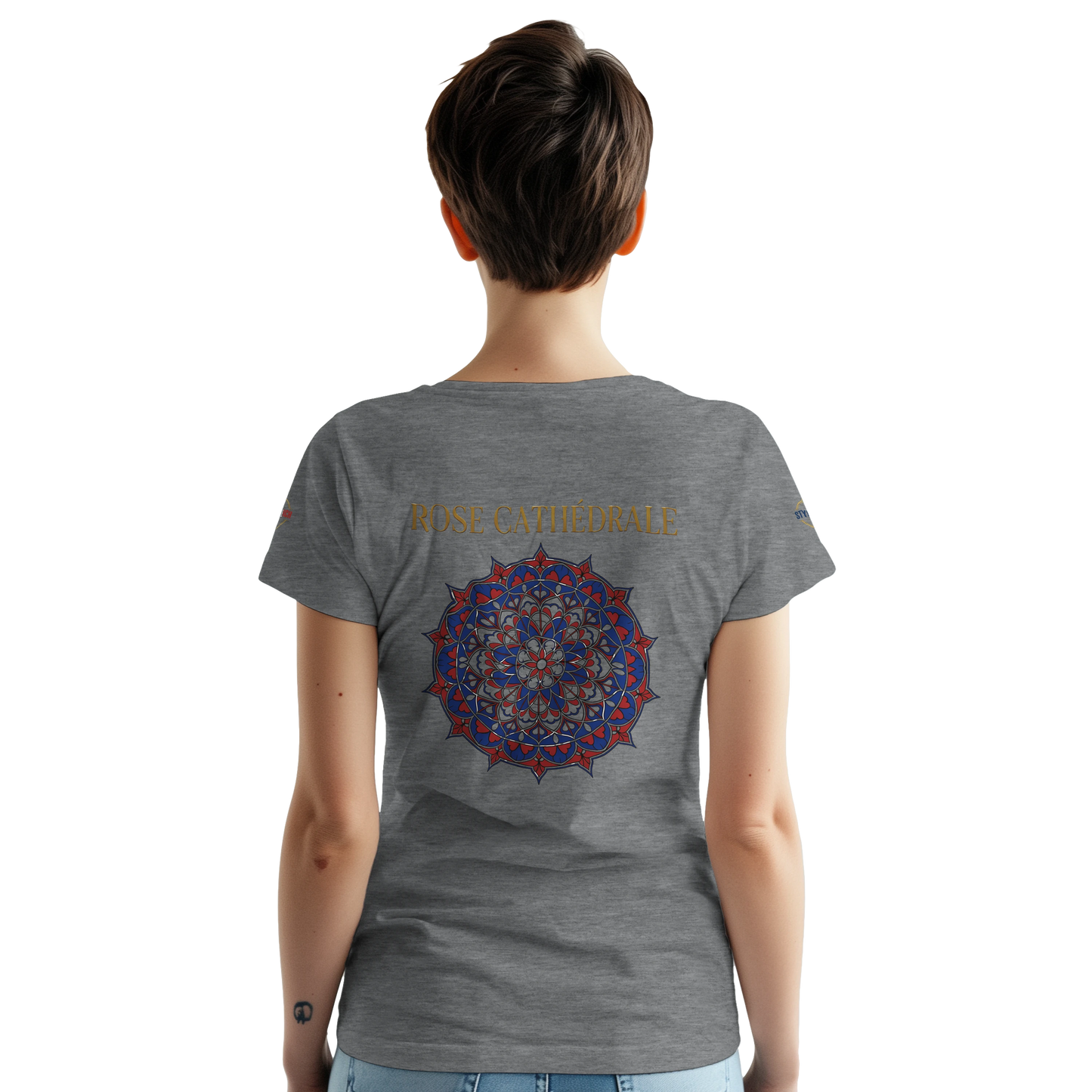T-shirt Femme Rose Cathédrale – Coton Épais à Coupe Classique