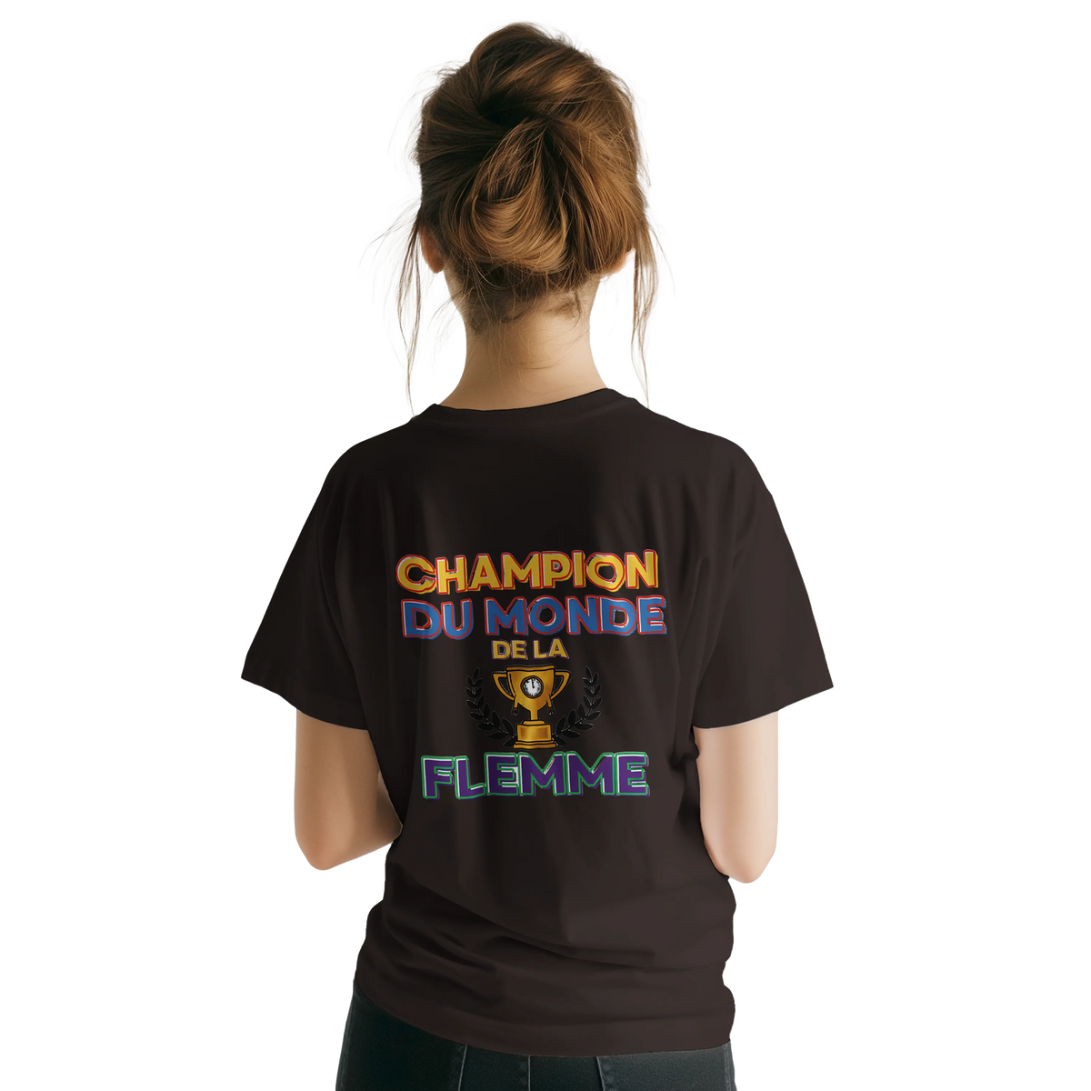 T-Shirt Homme - Champion du Monde de la Flemme - Confort Premium