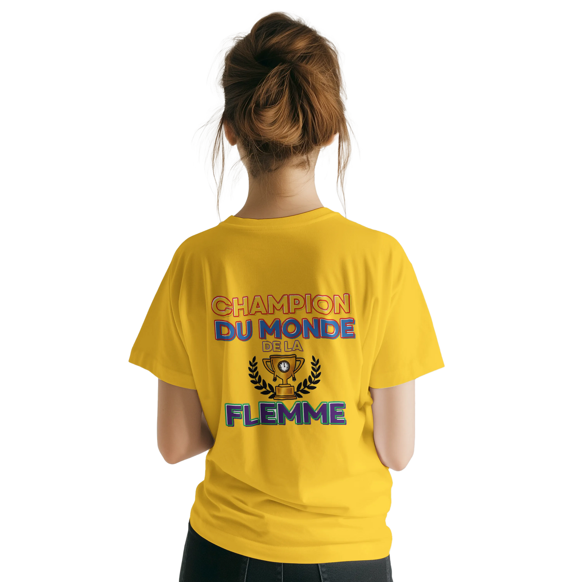 T-Shirt Homme - Champion du Monde de la Flemme - Confort Premium