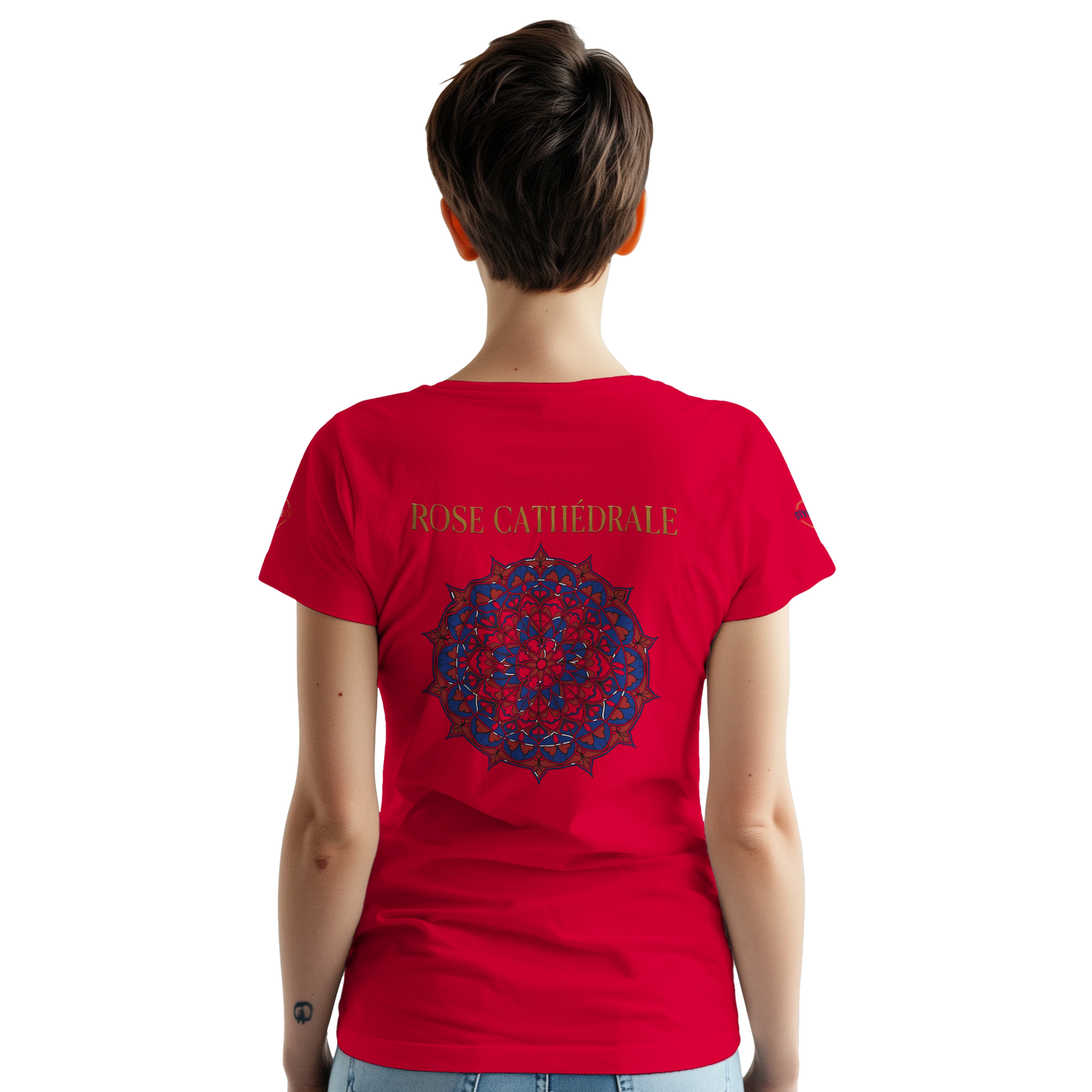 T-shirt Femme Rose Cathédrale – Coton Épais à Coupe Classique