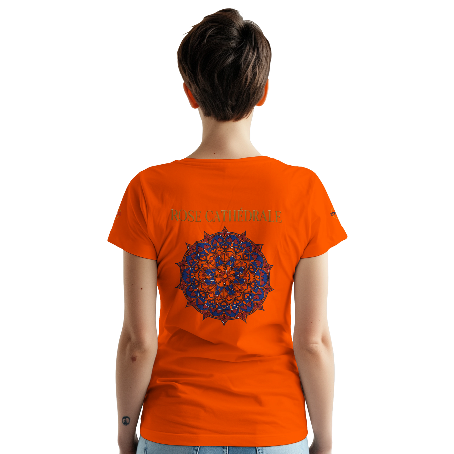 T-shirt Femme Rose Cathédrale – Coton Épais à Coupe Classique