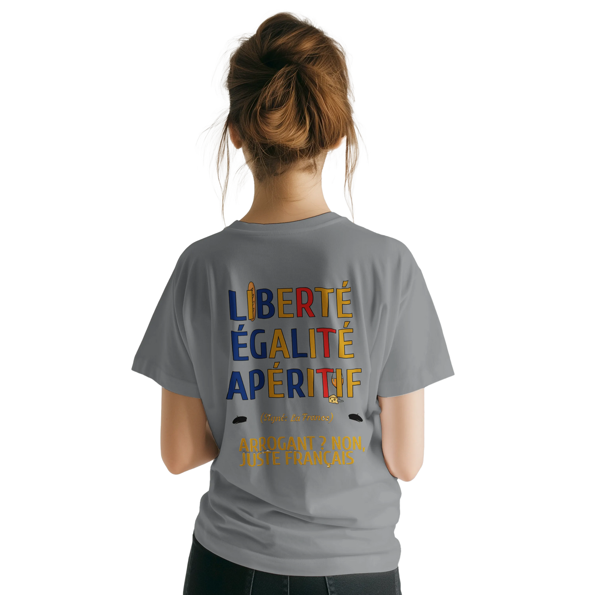 T-Shirt Unisexe Liberté Égalité Apéritif - T-Shirt Humoristique en Coton Premium