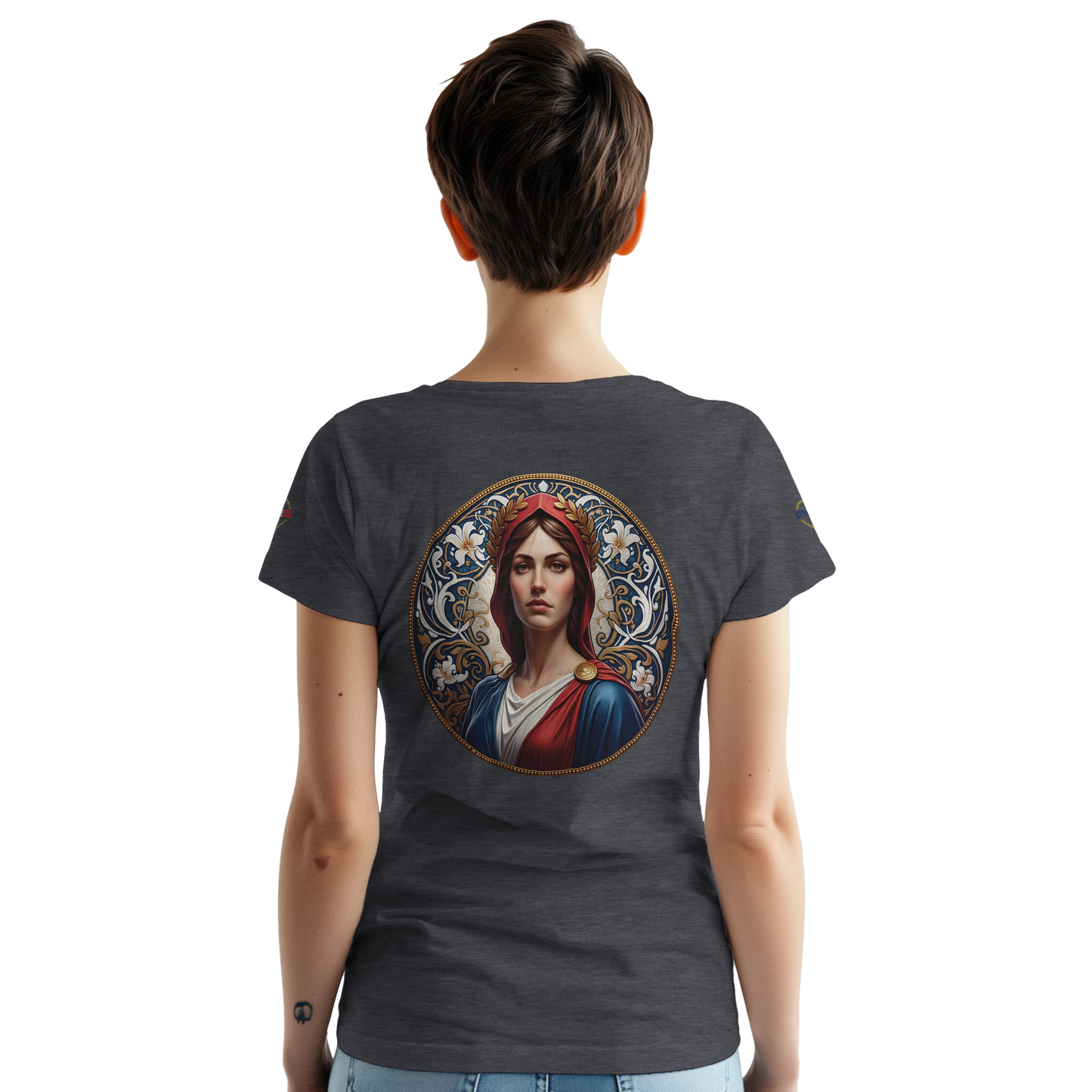 T-shirt Femme Marianne – Coton Épais Coupe Classique