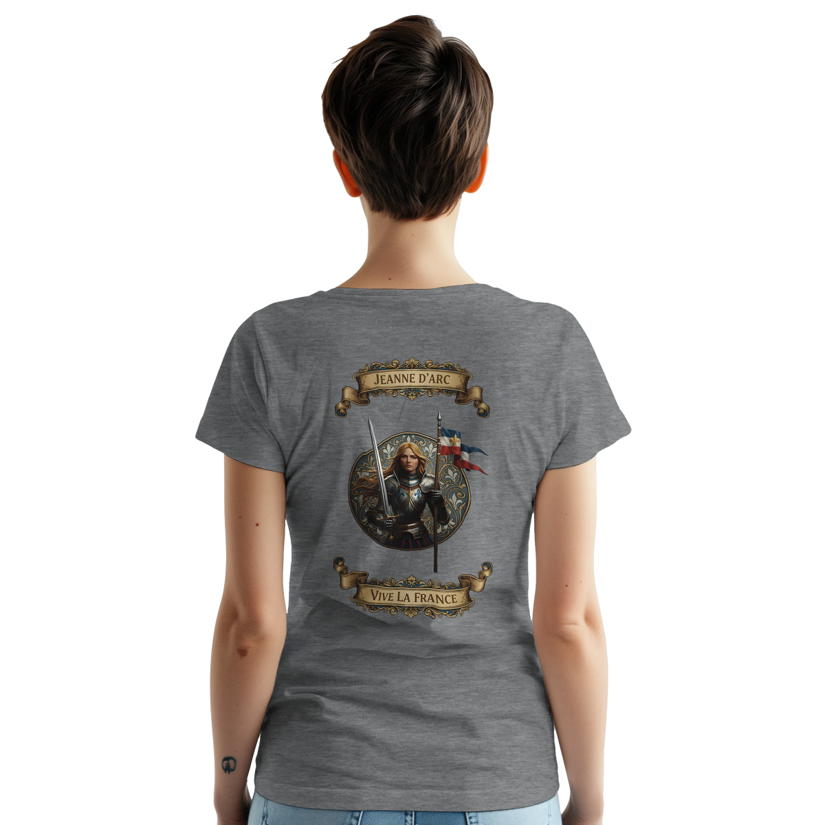 T-shirt Femme Jeanne d'Arc - Symbole Iconique en Coton Premium