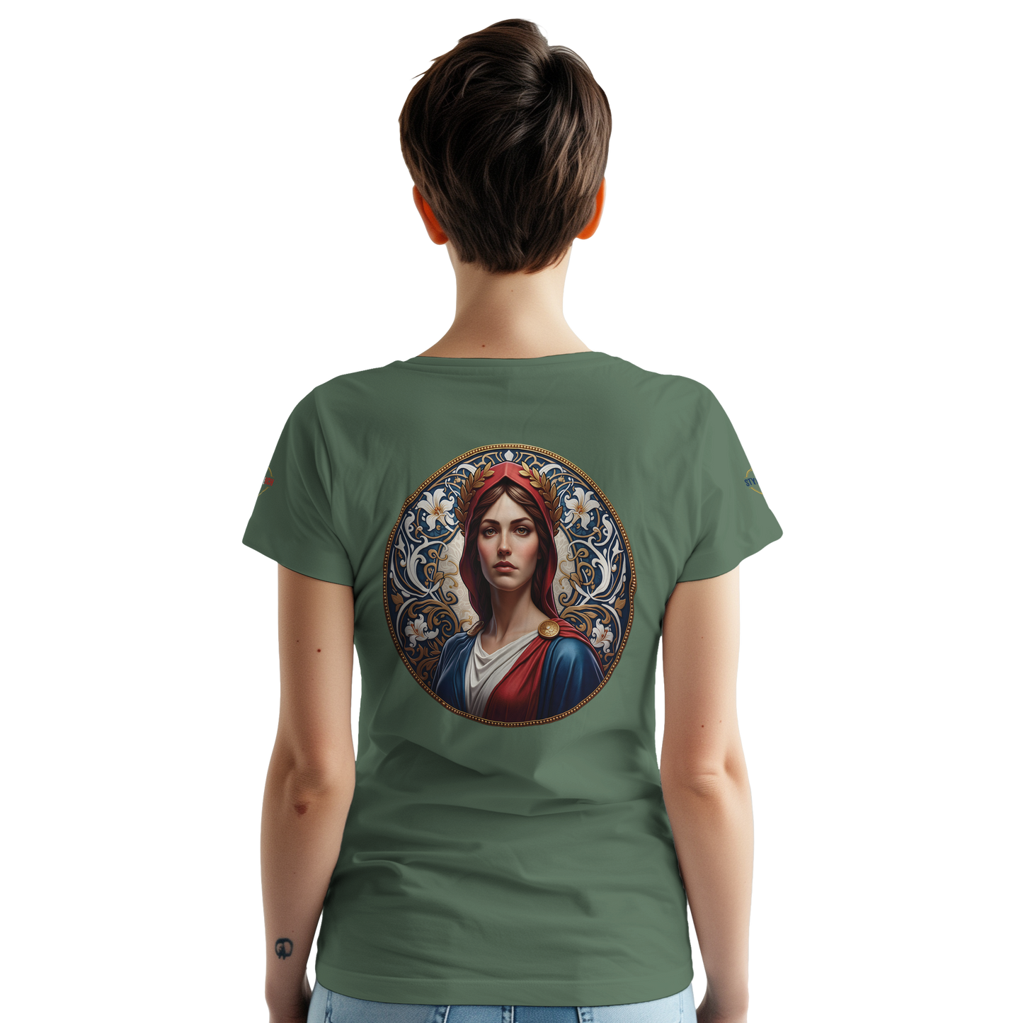 T-shirt Femme Marianne – Coton Épais Coupe Classique