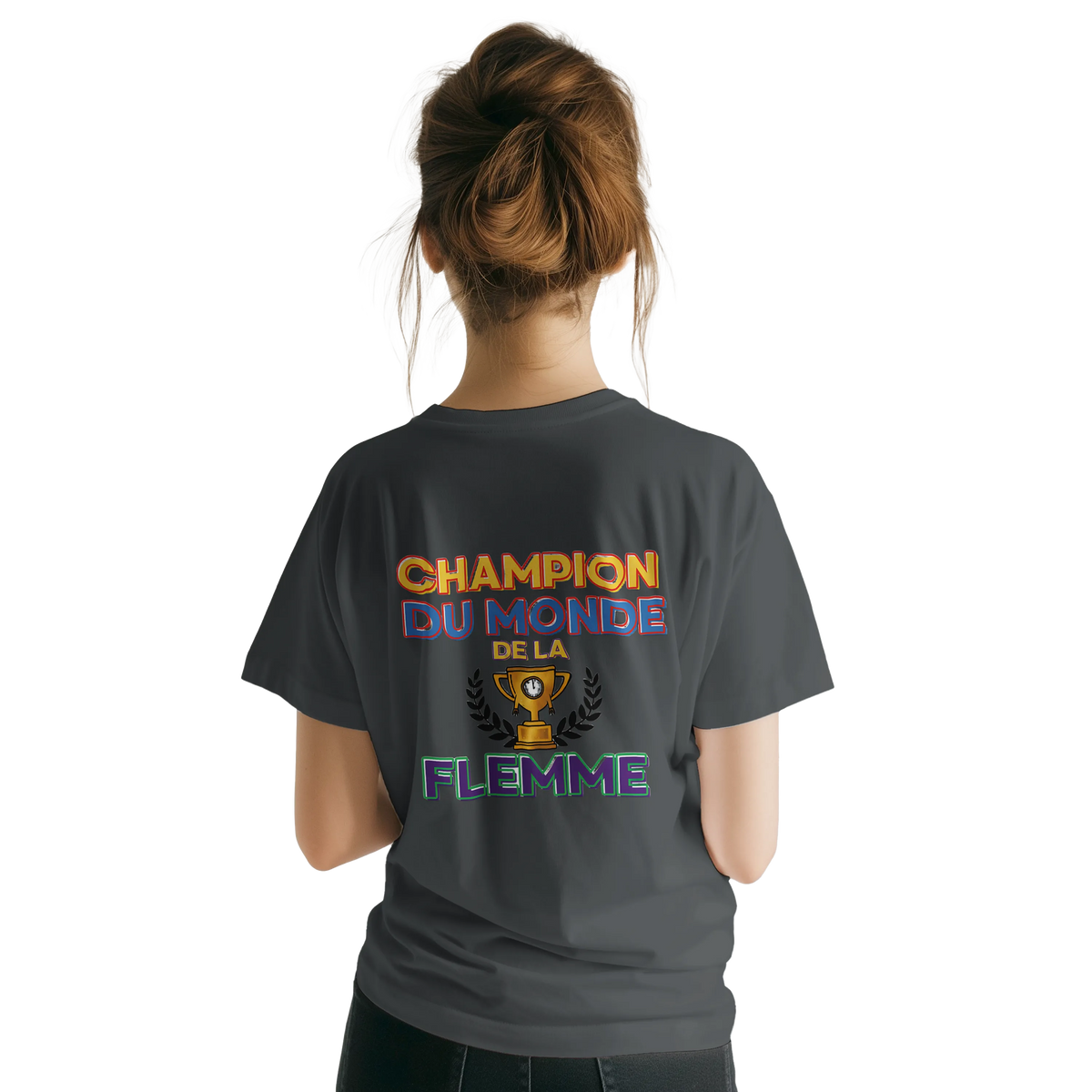 T-Shirt Homme - Champion du Monde de la Flemme - Confort Premium