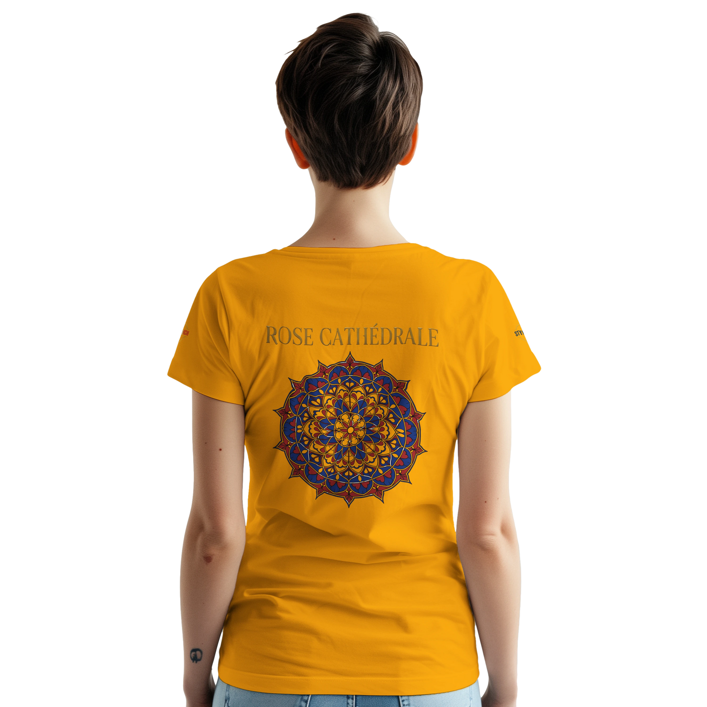 T-shirt Femme Rose Cathédrale – Coton Épais à Coupe Classique