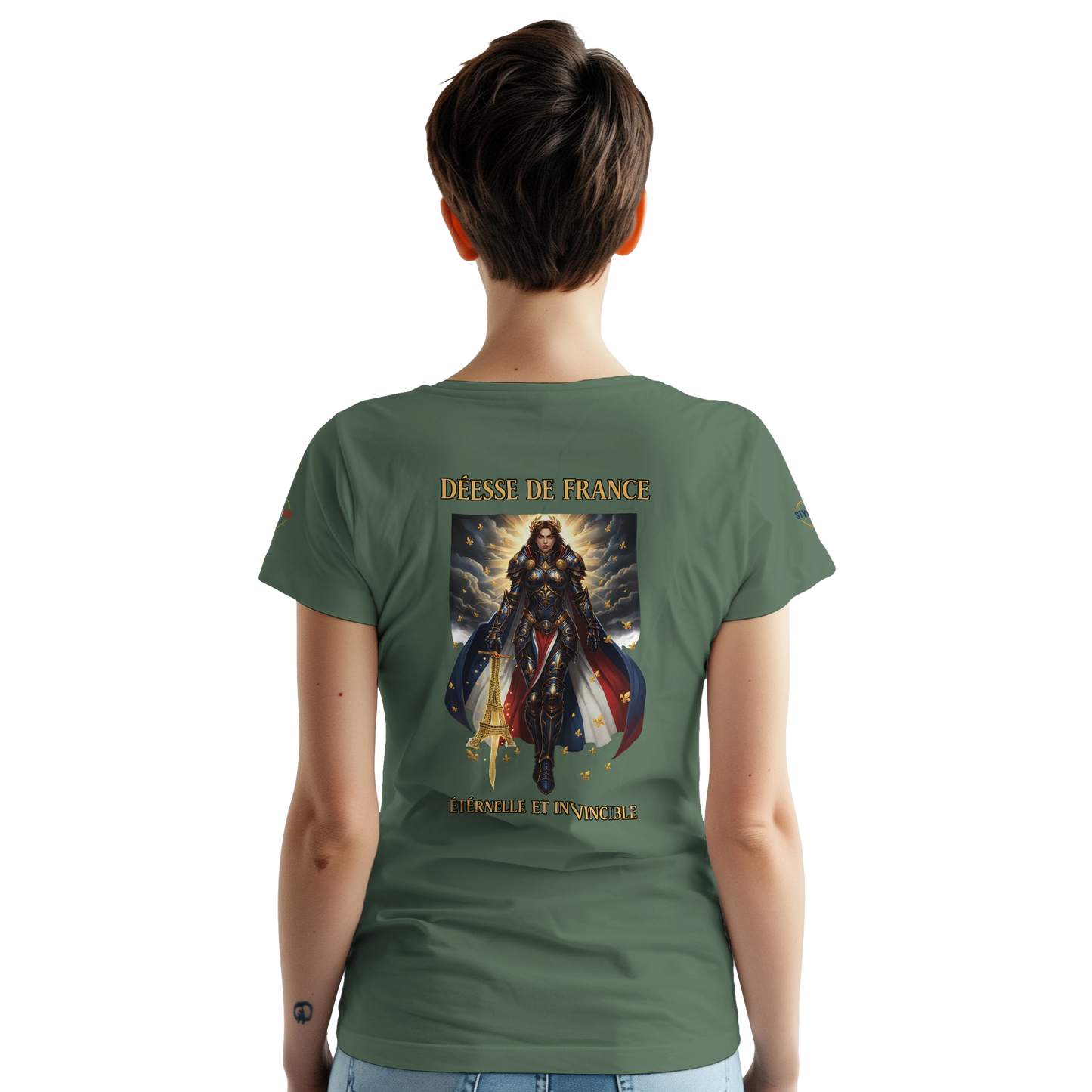 T-shirt Femme Déesse de France - Coton Épais à Coupe Classique