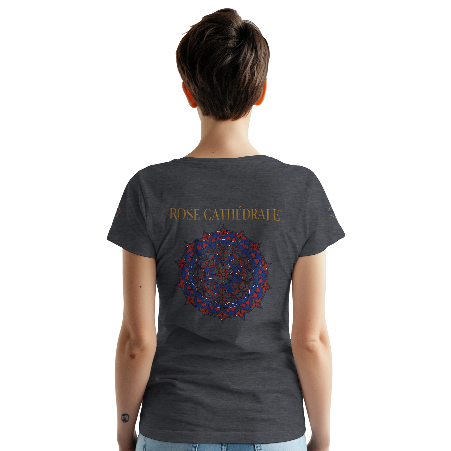 T-shirt Femme Rose Cathédrale – Coton Épais à Coupe Classique