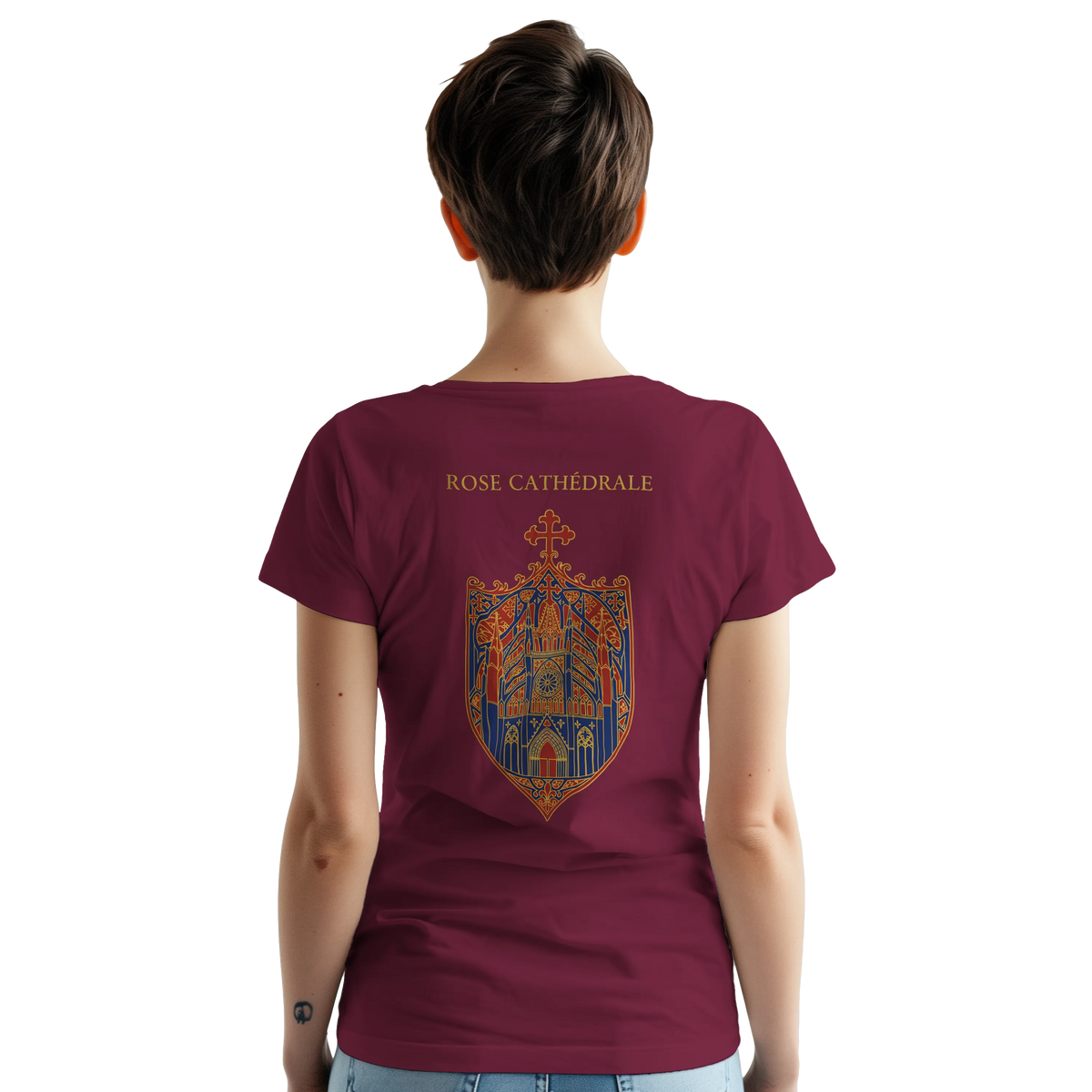 T-Shirt Femme Rose Cathédrale | Gildan 5000 Coton Épais