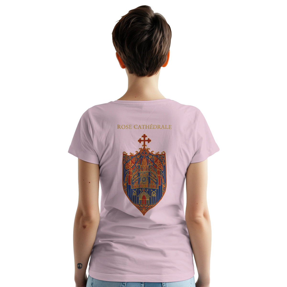 T-Shirt Femme Rose Cathédrale | Gildan 5000 Coton Épais