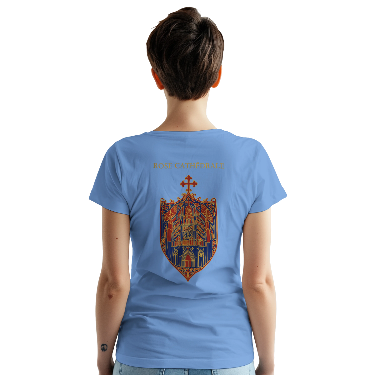 T-Shirt Femme Rose Cathédrale | Gildan 5000 Coton Épais