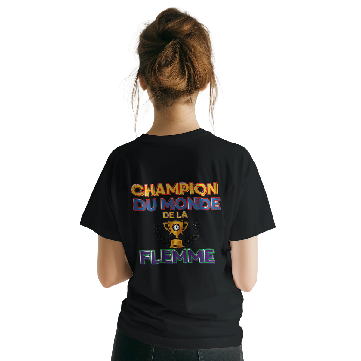 T-Shirt Homme - Champion du Monde de la Flemme - Confort Premium