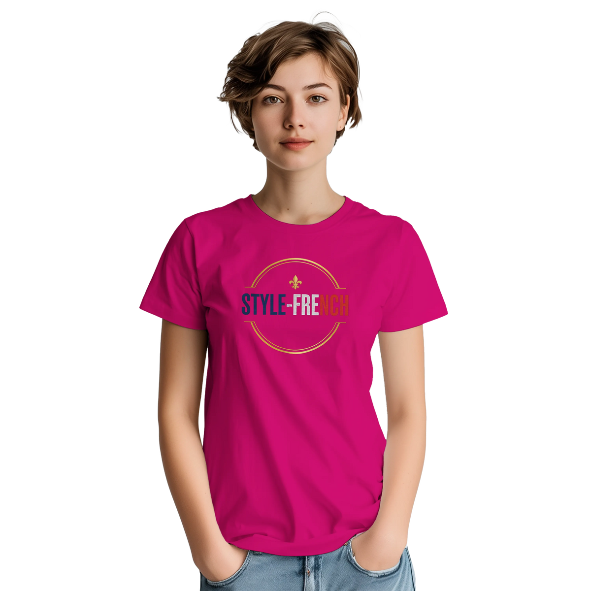 T-Shirt Femme Rose Cathédrale | Gildan 5000 Coton Épais