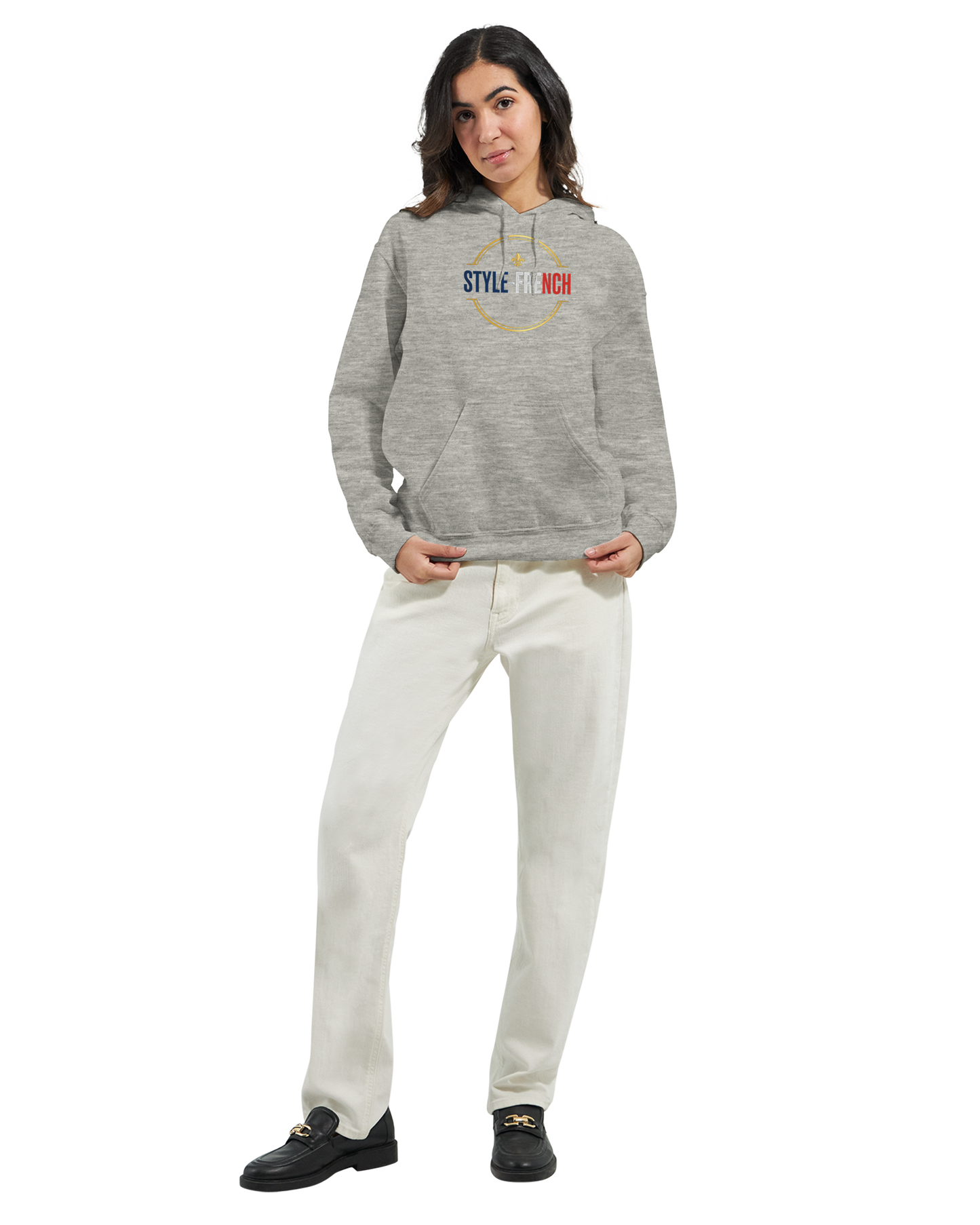 Sweat à capuche unisexe bordeaux Ville de France - Confort premium