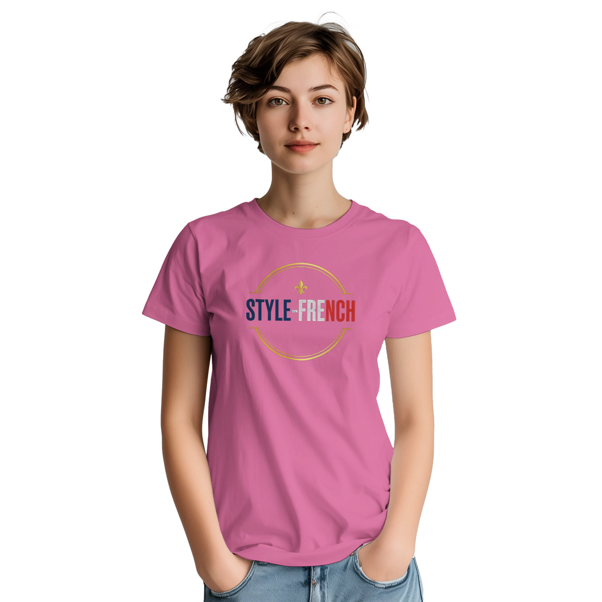 T-Shirt Femme Rose Cathédrale | Gildan 5000 Coton Épais