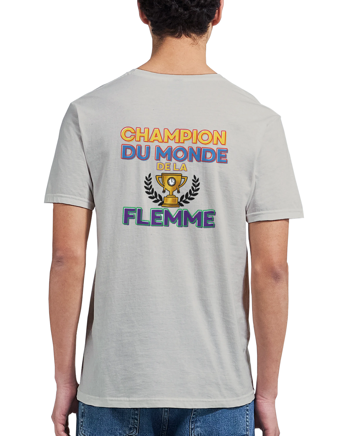 T-Shirt Homme - Champion du Monde de la Flemme - Confort Premium