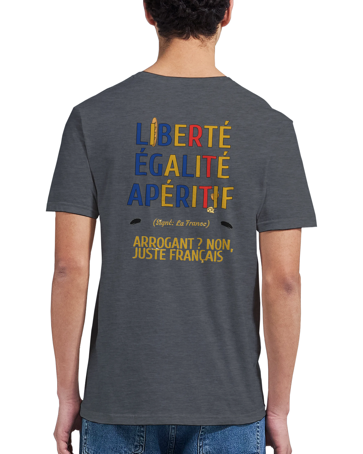 T-Shirt Unisexe Liberté Égalité Apéritif - T-Shirt Humoristique en Coton Premium