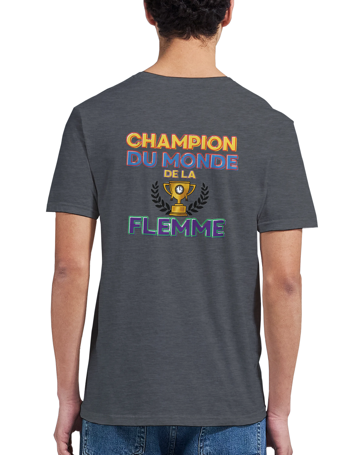 T-Shirt Homme - Champion du Monde de la Flemme - Confort Premium