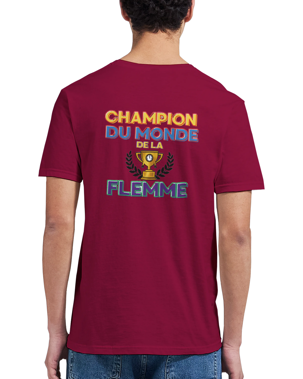 T-Shirt Homme - Champion du Monde de la Flemme - Confort Premium