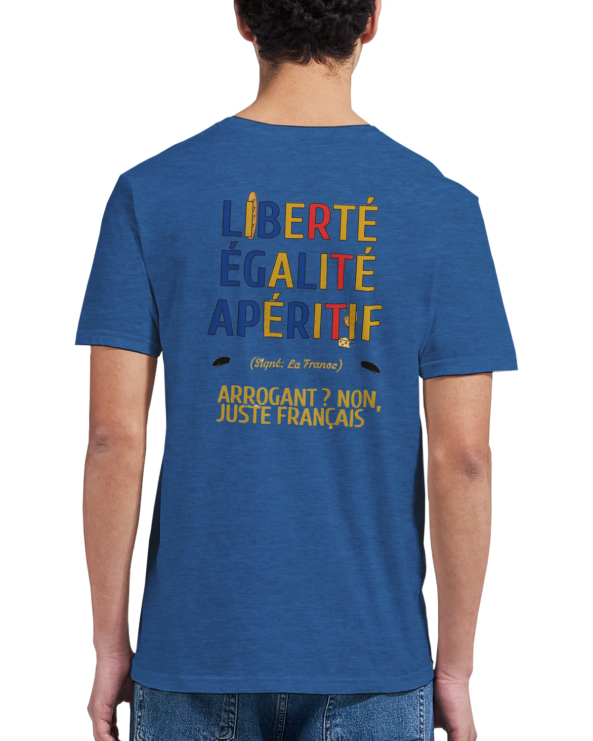 T-Shirt Unisexe Liberté Égalité Apéritif - T-Shirt Humoristique en Coton Premium